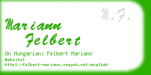 mariann felbert business card